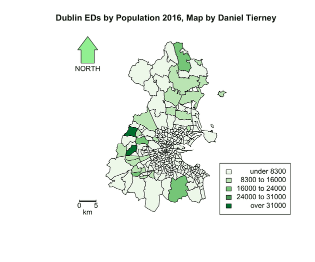 Dublin population by Electoral District 2016