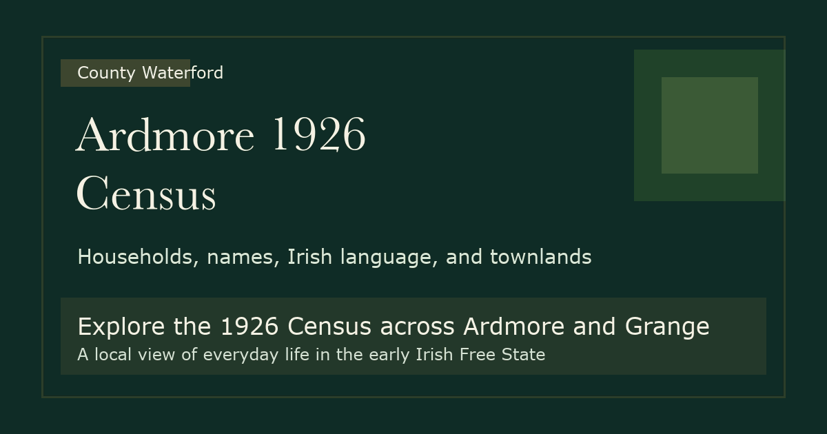 Mapping Ardmore in the 1926 Census
